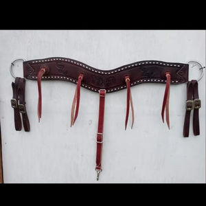 Conjunto de cuello de pecho de caballo de cuero de tachuela Floral de calidad superior Collar triple con Headstall Productos de caballo al por mayor - Product Image 2