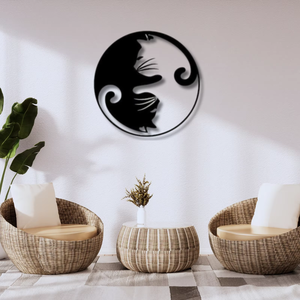 Décoration murale moderne en métal découpé au laser pour chat, charmante décoration murale pour la maison, suspension décorative pour salon et chambre à coucher - Product Image 1