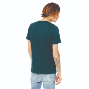 เสื้อยืดคอวีแขนสั้นสำหรับผู้ชายผ้าคอตตอน100% ล้วนขนาดพิเศษทำจากผ้าคอตตอน200กรัมสีล้วนสำหรับผู้ชาย - Product Image 3