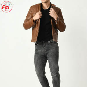 เสื้อแจ็กเก็ตหนังวัวสำหรับผู้ชายปรับสีได้100% ฤดูหนาวคอตั้งโลโก้ด้านหน้ากันลมเป็นมิตรกับสิ่งแวดล้อม - Product Image 5