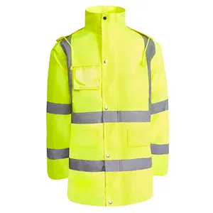 Parka ad Alta Visibilità Merak, Impermeabile Promozionale per Merchandising - Product Image 1