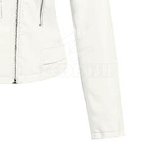 Veste de moto unisexe pour femme, mode d'hiver, respirante, en cuir véritable, sur mesure, grande taille, motif uni, tricotée - Product Image 6