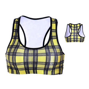 Soutien-gorge de sport pour femme, imprimé par sublimation personnalisée, design simple, maintien élevé, logo frontal, en Spandex/nylon, séchage rapide, respirant - Product Image 3