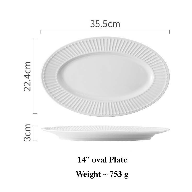 Assiette ovale de 14 pouces