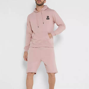 Conjunto de Sudadera con Capucha y Pantalones Cortos Casuales para Hombre, Otoño, Calidad Premium, Transpirable, 100% Algodón, Personalizable para Venta en Línea - Product Image 1