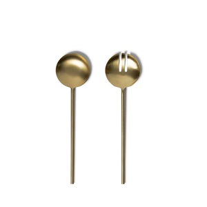 Cuillère à salade en métal avec poignée en laiton, outil de cuisine, vaisselle pour la cuisine - Product Image 3