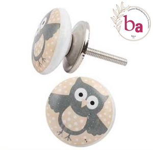 Poignées et boutons de meubles en céramique de beaux hiboux modernes pour armoires armoires commodes chambres à coucher salles de bain cuisines salons - Product Image 1