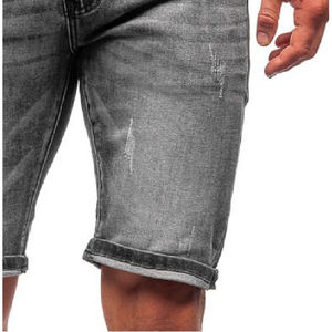 2025 Short en jean personnalisé de haute qualité pour hommes avec motif solide Style de rue haute écologique Logo de conception personnalisé Service OEM - Product Image 6
