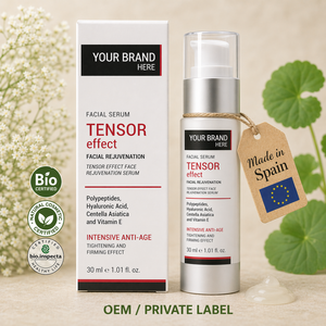 Siero Viso Effetto Tensor 30ml OEM a Marchio Privato |   Acido Ialuronico, Peptidi e Centella |   Rassodante Anti-Età |   Prodotto in Spagna UE - Product Image 1