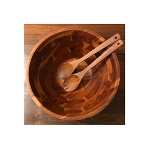 Grand bol de service en bois d'acacia de haute qualité pour salades fruits aliments noix bol de riz en bois artisanal bon marché - Product Image 6