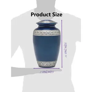 โกศใส่ศพโกศใส่เถ้ากระดูกมนุษย์ทำจากโลหะอินเดีย - Product Image 3