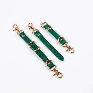 Ensemble de retenue BDSM 16 pièces Différentes couleurs et options de quincaillerie Ceinture de taille et poignets de cuisse BDSM-0020 en cuir de vachette véritable - Product Image 4