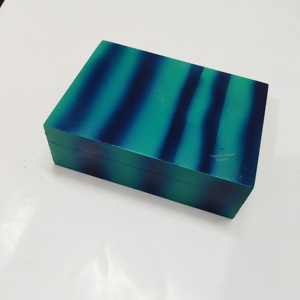 Caja de oro negro de lujo Caja de recuerdo rectangular elegante con técnica de efecto Ombre brillante para relojes - Product Image 5