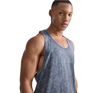 Nouveau design débardeur de sport délavé à l'acide, coupe classique, haute qualité, en polyester/coton respirant, écologique, style urbain pour homme - Product Image 4