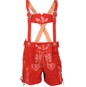 กางเกงหนังแท้สไตล์บาวาเรียนสำหรับผู้ชาย / กางเกงหนังกลับแท้สำหรับผู้ชาย - Product Image 1