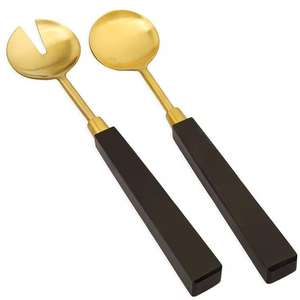 Servidores de ensalada dorados elegantes Diseño moderno y elegante Perfecto para servir ensaladas frescas o aperitivos con estilo - Product Image 5