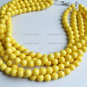 Top vente multicolore à la main résine Lucite indien collier classique fête fiançailles dames bijoux de mode - Product Image 2