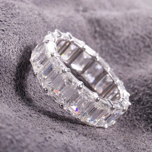 925 argent Sterling taille réglable Hip Hop coupe Halo bague de fiançailles de mariage bijoux fins femmes IGI certifié Moissanite anneaux - Product Image 5