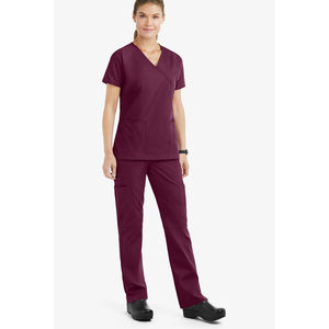 Uniformes médicos de Enfermería de hospital para hombres y mujeres, conjunto de uniformes antiarrugas de enfermera, conjuntos de uniformes de manga corta con cuello levantado - Product Image 5