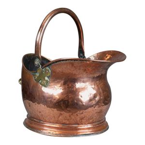 Antique Finished Copper <b>Coal</b> Bucket with a Classic & Sturdy Design & Ideal for Adding Rustic Charm to a Fireplace - Product Image 5