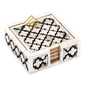 Unique Design High Quality Horn Bone Square Shape Wood and Resin Wooden Drink <b>Coaster</b> Cup Wood <b>Coaster</b> Home Decor Top Selling - Product Image 3