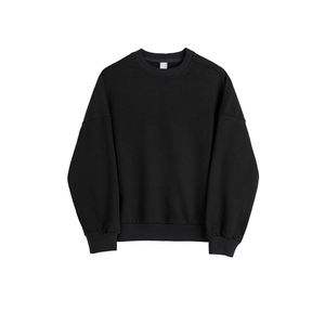 Drop shoulder manga larga cuello redondo pulóver sudaderas todos los tamaños logotipo personalizado hombres sudaderas básicas algodón mezclado sudaderas - Product Image 5