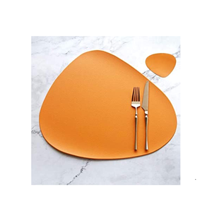 Leather Dining Table Use Sublimation Table Mats Good Quality Egg Shape Dining Mats and Customized Size <b>Cheap</b> Price - Product Image 2