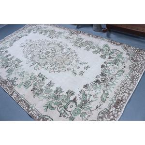 Tapis turc 6,1 x 10,1 pieds, grand tapis vintage, tapis en laine vert style sud-ouest - Product Image 4