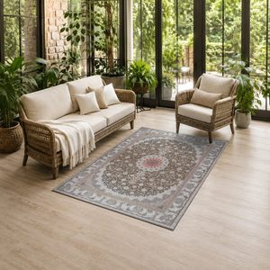 Tapis chenille antidérapant RUGS DEPOT LXDP-0919, multicolore, neutre, traditionnel, oriental, imprimé numériquement, lavable en machine, vente en gros - Product Image 6