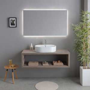 Mueble de Baño Minimalista de Dos Piezas de 120 cm para Colgar en la Pared, con Lavabo Ovalado Blanco, Serie Kos - Product Image 2