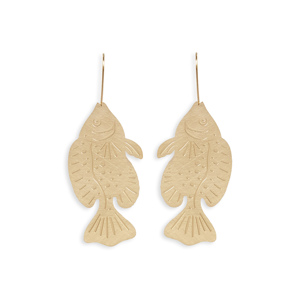 Orecchini Pendenti Minimalisti CUCOCUCA YXQ E338 in Acciaio Inossidabile con Finitura Dorata Spazzolata, Design a Forma di Pesce, Ideali per Eventi - Product Image 1