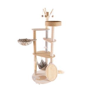 Arbre à chat de luxe de haute qualité en bois massif, multi-niveaux, antidérapant, durable, toutes saisons, décoratif pour Noël et Halloween - Product Image 6