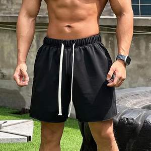 Shorts de sport décontractés pour hommes grande taille 100 % coton brodé, écologiques, avec cordon de serrage, pour entraînement et gym – Collection 2024 à succès - Product Image 3