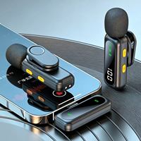 Micrófono Lavalier Inalámbrico 2.4G con Cancelación de Ruido AI, Clip de Micrófono Dual para Grabación de Video en iPhone, Conexión Lightning/Tipo-C, Portátil, CE FCC