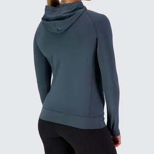 Sudadera con capucha de punto informal para mujer al por mayor, sudadera OEM con logotipo personalizado - Product Image 2