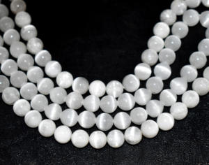 ลูกปัดหินออบซิเดียนสีขาวธรรมชาติ ขนาด 8.5 มม. ขัดเงาเรียบ เกรด AAA คุณภาพสูง สำหรับทำเครื่องประดับ มีหลายขนาดให้เลือก - Product Image 3