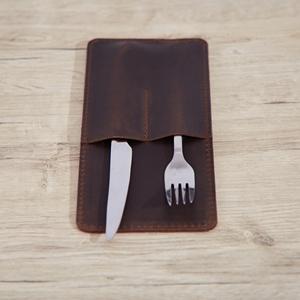 Porta Cubiertos de Cuero Hecho a Mano de Alta Calidad, Lujoso y Duradero, Impermeable, Resistente a los Golpes, Reutilizable, para Hostelería - Product Image 2