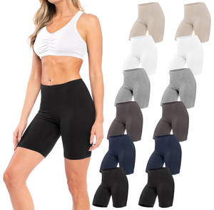 Shorts élastiques en V pour femmes, 100% polyester, décontractés, taille haute, écologiques, légers, séchage rapide, sans couture, fitness, slim - Product Image 2