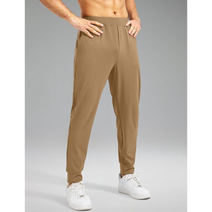 Gym Training Track Joggers Pantalones de chándal para hombre con bolsillos con cremallera, entrenamiento antiarrugas, pantalón de hombre, pantalón teñido liso - Product Image 2