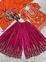 Soie pure lourde fantaisie indienne traditionnelle de haute qualité, séchage rapide, entièrement cousue, prête à l'emploi, avec broderie lourde et travail de codage séquentiel