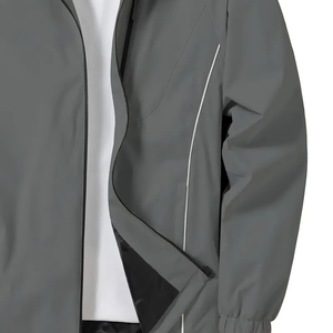 Sweat à capuche de sport de style urbain pour hommes Veste Safari unisexe adulte pour la randonnée en plein air avec fermeture éclair sur le devant Poches d'épaule à capuche - Product Image 4