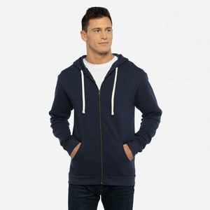 Blanc hommes fermeture éclair à capuche 100% coton matériel écologique hiver léger Quickdry sur mesure Logo impression solide à capuche OEM - Product Image 6