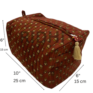 Bolsa de Mano Acolchada con Cierre, Estampado Floral, Ecológica, Reutilizable, Multiusos, para Cosméticos, Compras y Uso Diario - Product Image 2