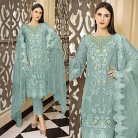 Nouvelles créations magnifiques pour femmes : collection d'été style pakistanais, indien, bangladais, en Georgette de renard lourde, semi-couturée, multi-fils