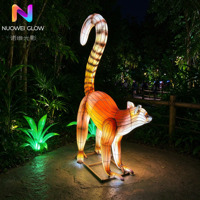 Lampu Hias 3D Bentuk Lemur Ekor Cincin untuk Wisata Malam di Kebun Binatang Hutan Tropis & Dekorasi Natal
