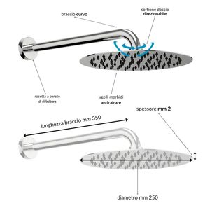 Kit de douche rond complet avec pommeau de douche et mitigeur Dolphin pour ensembles de salle de bain - Product Image 4