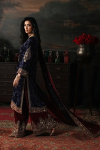 Trajes de Shalwar Kameez de Terciopelo Bordado para Mujer, Estilo Dulce, Ropa de Invierno, Gran Venta - Product Image 5