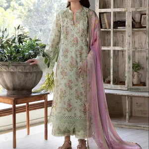 Chikankari Dresses for Women Georgette Pure <b>White</b> Zari Embroidered Anarkali hand made chicken kari embroidery <b>fabric</b> - Product Image 1