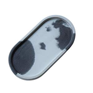 Plateau en marbre véritable gravé sur mesure, fait à la main, poli, style américain, plateau rond de service pour la maison, l'hôtel, le restaurant - Product Image 2