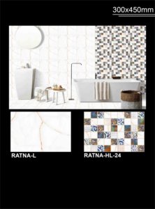 Quantité en vrac Décoration murale intérieure 300x450mm Carreaux de céramique brillants émaillés Couleur blanche Fabriqué en Inde - Product Image 5